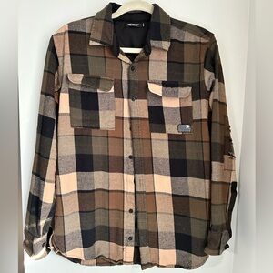 Pink Dolphin Brown Plaid Flannel